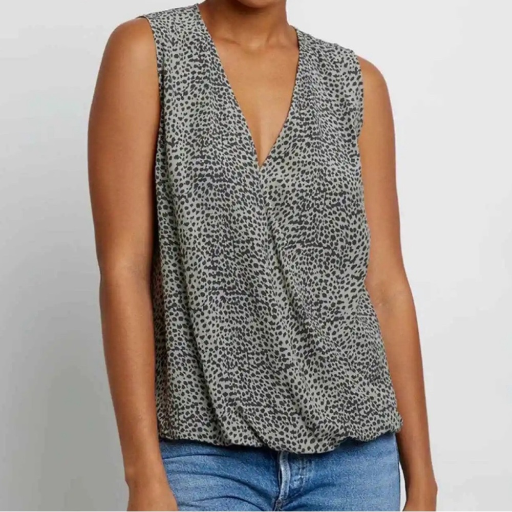 Rails ROSE LYNX PRINT WRAP TANK IN OLIVE LYNX